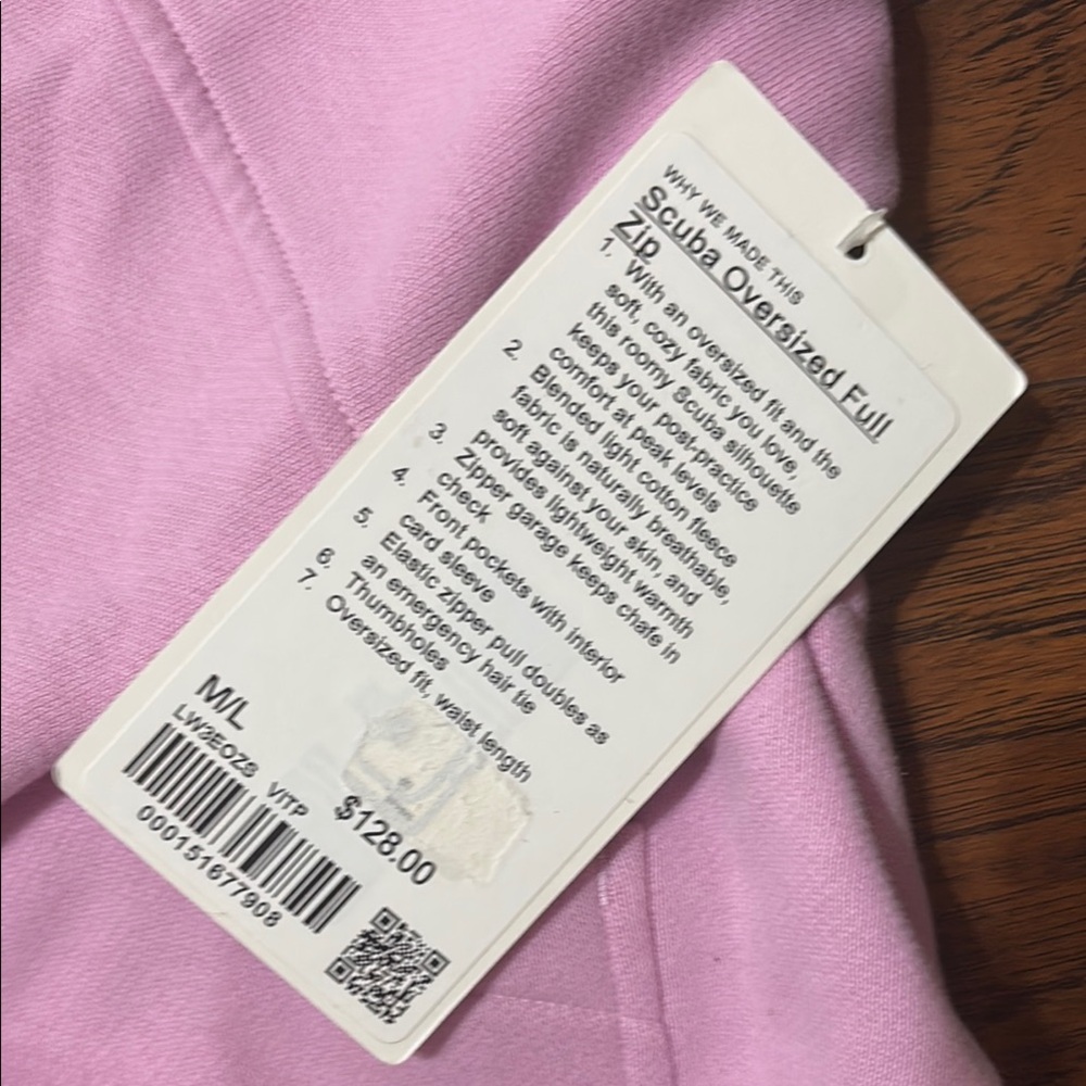 Lululemon Athletica scuba Light Pink Hoodie Jacket - Picture 2 of 5
